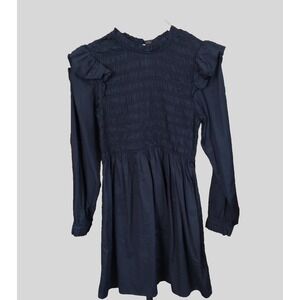 GAP Womens Dress S Smocked Ruffle Gothic Witchy Vampy Grunge Goth Cottagecore